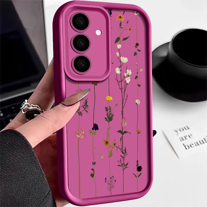 Модный чехол для телефона с цветочным принтом, мягкий, для Samsung S25 S24 FE S23 Ultra S22 S21 Plus A55 A35 A54 A34 A15 A14 A17 A37 A57 S26, силиконовый, противоударный