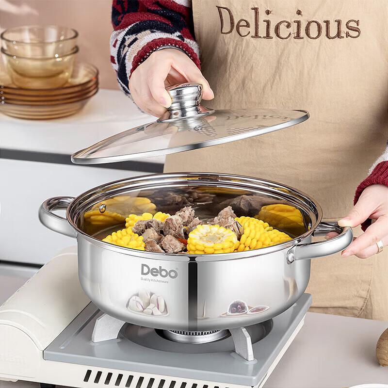 DeBao 28cm 304 Stainless Steel Double-Layer Steamer Pot