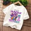Summer Short Sleeve Children Clothing Demon Hunters Kids T-shirt Kawaii Cartoon Birthday Number1-9 Printed Tops Girls Tee