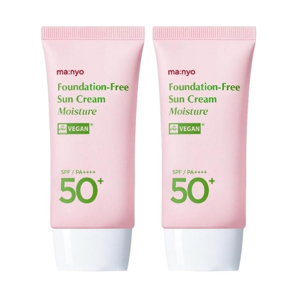 ma:nyo Foundation Free Suncream Moisture SPF50+ PA++++ Tinted Glow Sunscreen 50ml Dual Pack
