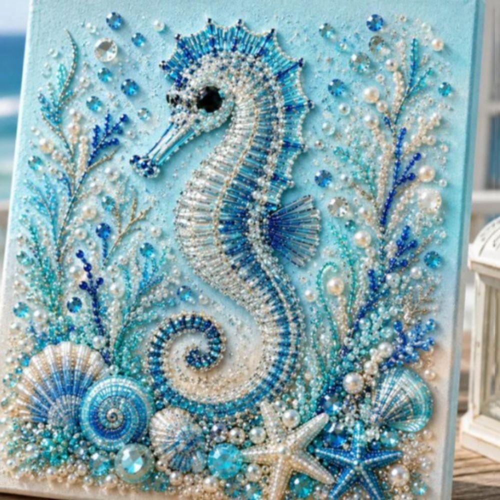 Coastal Style Ocean Theme Pearl Art DIY Kit Sparkling Ocean  Art Set  Wall Decoration