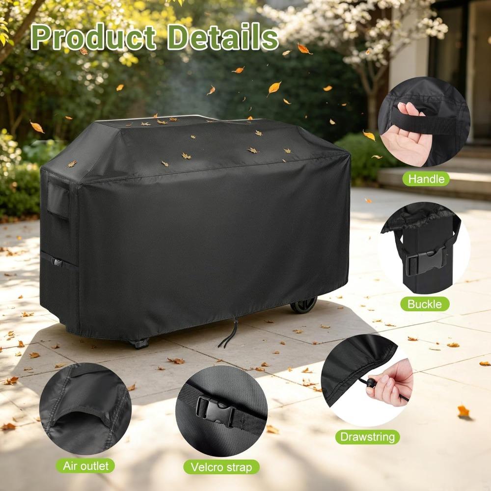 BBQ grill cover, suitable for Expert Grill 5-burner propane gas grill, outdoor waterproof cover, suitable for propane griddles with side tables