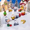 10 шт. Мультяшная Рождественская фигурка пожилого человека на санях, Милое мини-украшение «Сделай сам», Ручная работа из смолы, Статуэтка Санта-Клауса