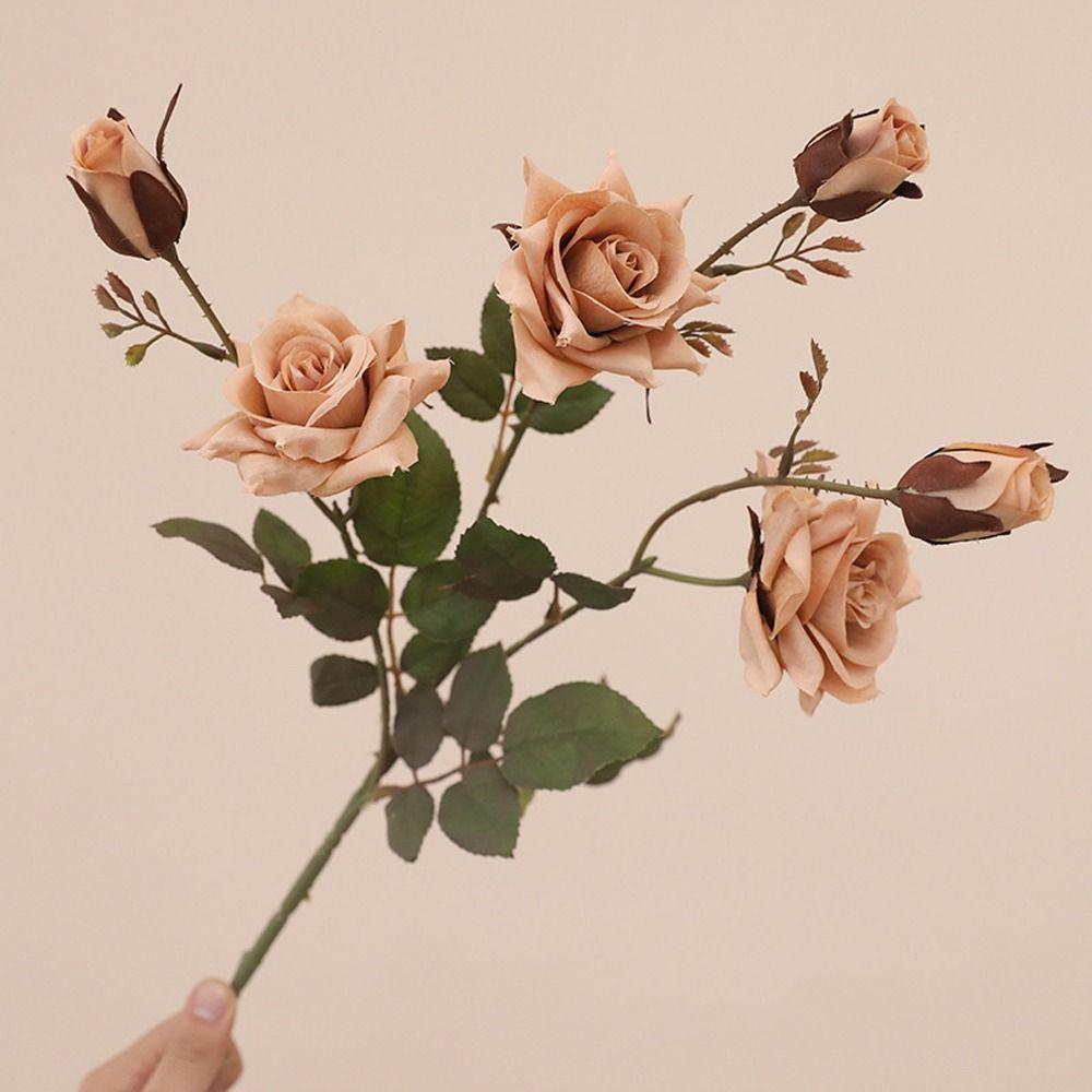 Ретро имитация розы цветок роскошные искусственные цветы искусственная роза ветка свадебный декор вечеринка