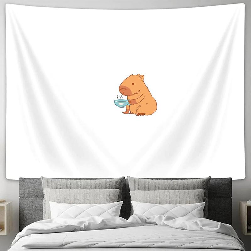 Cute Capybara Tapestry Wall Hanging Anime Aesthetic Room Decor Dorm Decor Cozy Home Decor Gift Trendy Wall Art Nature Lover Gift