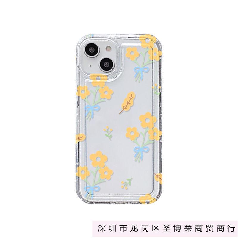 Желтый цветок яблоко 15 чехол для мобильного телефона iphone14promax прозрачный мягкая резина 13/12/11 всесторонний противоударный