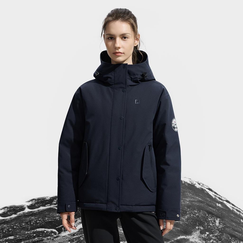 Fila Фитнес Мода Простой Повседневный Спорт Универсальный Удобный Свободный Теплый Пуховик с Капюшоном Женская верхняя одежда A51W541902FNV