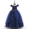 European and American Kids' One-Shoulder Princess Evening Dress for Flower Girls & Piano Performances
