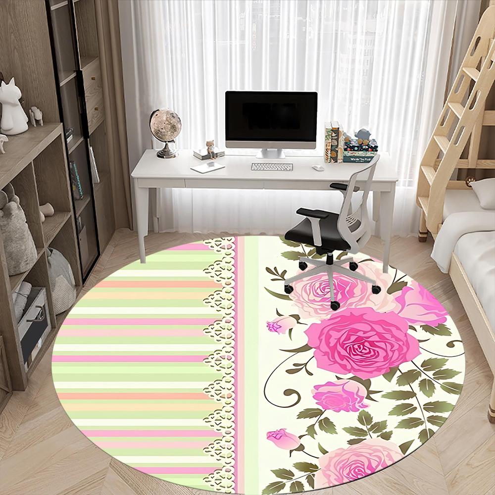 1pc Floral Pastel Chair Carpet for Office, Perfect for Office, Holiday Party Decoration Choice yy260314085