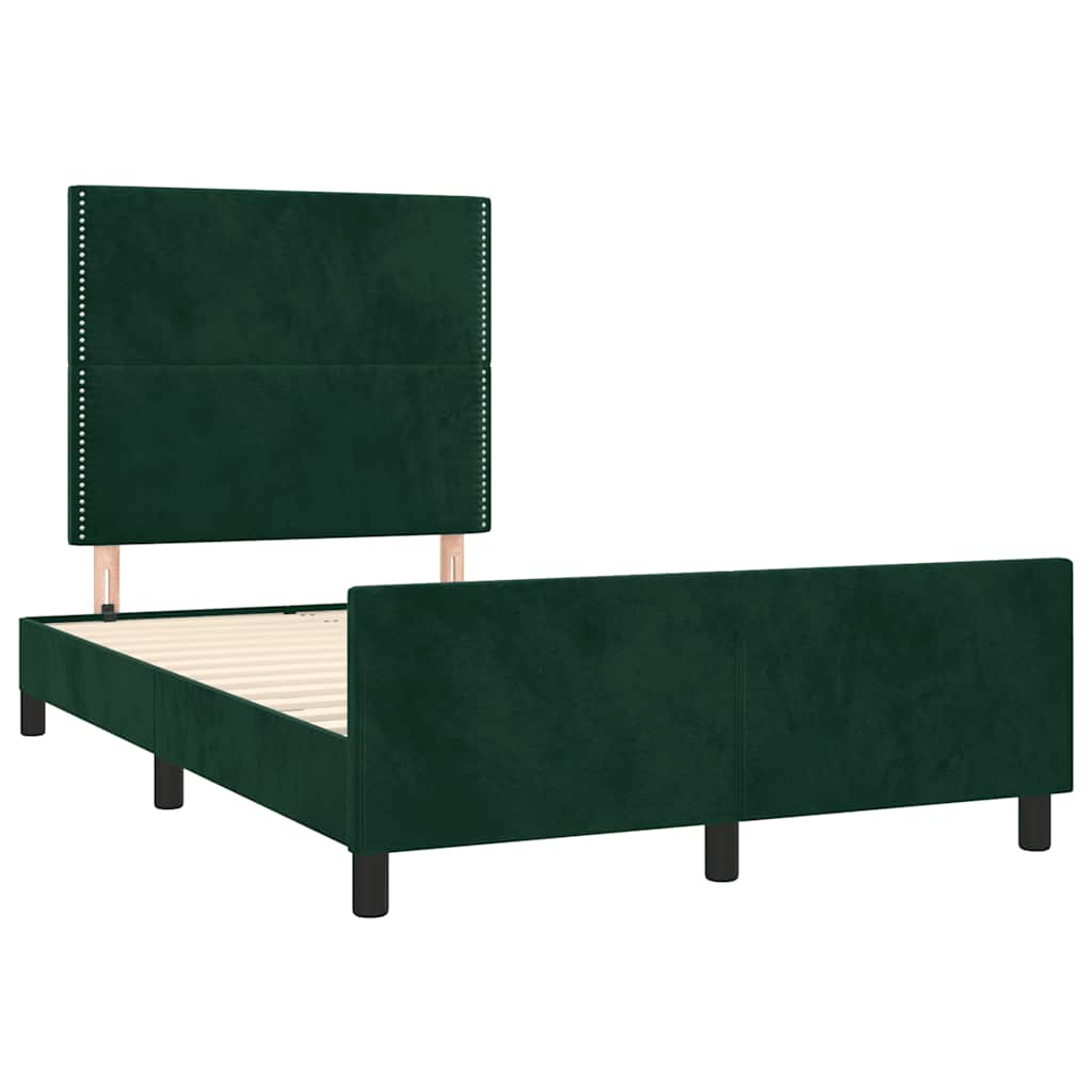 Bed Frame without Mattress Dark Green 120x200 cm Velvet