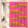 Retro Kitchen Fish Blue Sardines Red Lobster Tuna Simple Shower Curtain Bathroom Shower Curtain Easy Clean Scrub Light Opaque