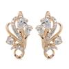 Блестящие серьги-подвески из натурального циркония с кристаллами из розового золота AVE