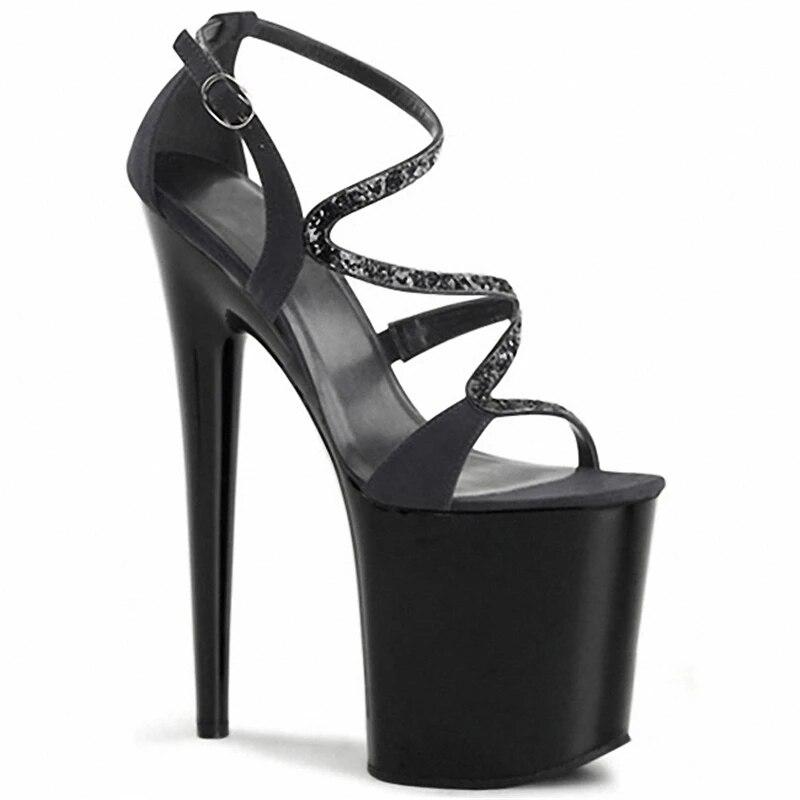 Женские танцевальные сандалии на платформе, каблук 20 см, платформа до щиколотки 10 см, пикантная обувь на платформе с цветком розы YKC