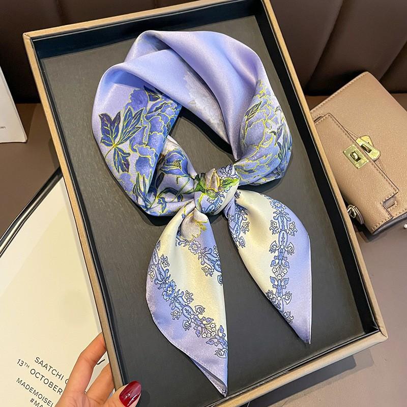 Silk 100% Mulberry Scarf Women's Spring Autumn New Style All-matching 70cm Small Square