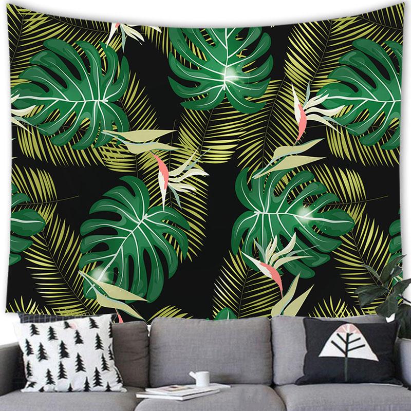 Тропическое растение, зеленый лист, гобелен, садовый фон, богемный большой тканевый настенный декор для дома, гостиной, комнаты
