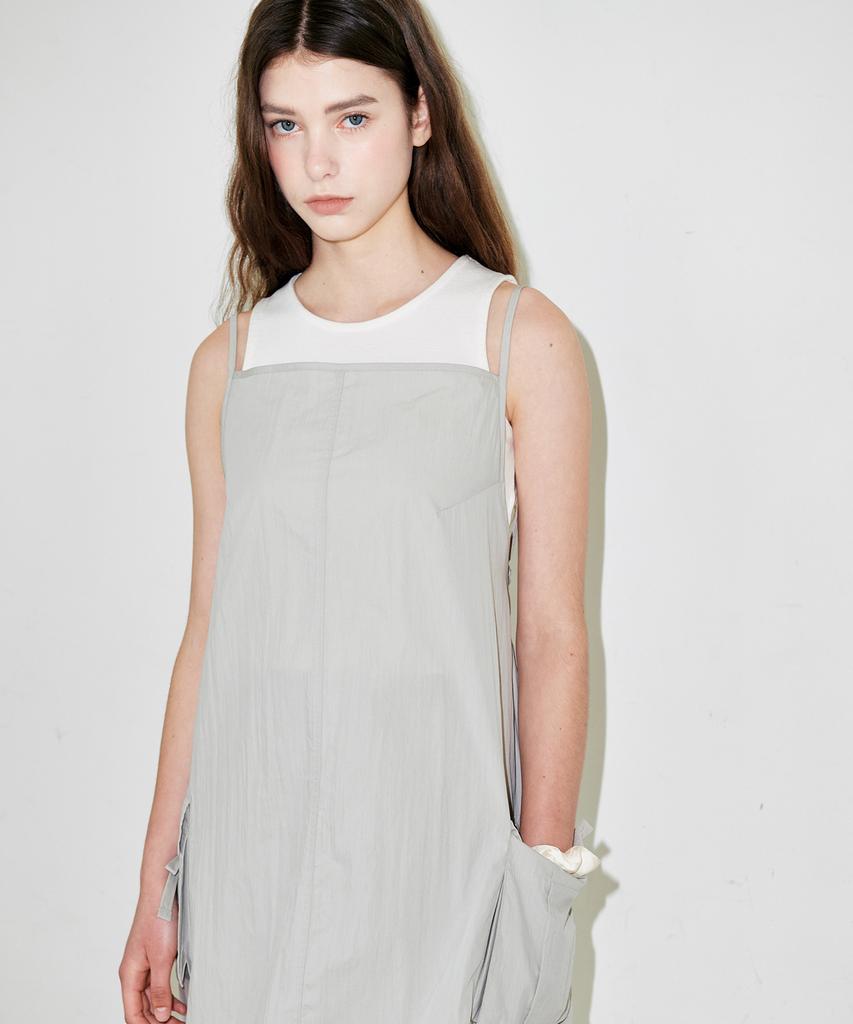 Slow Garments Parachute Mini Dress - Gray
