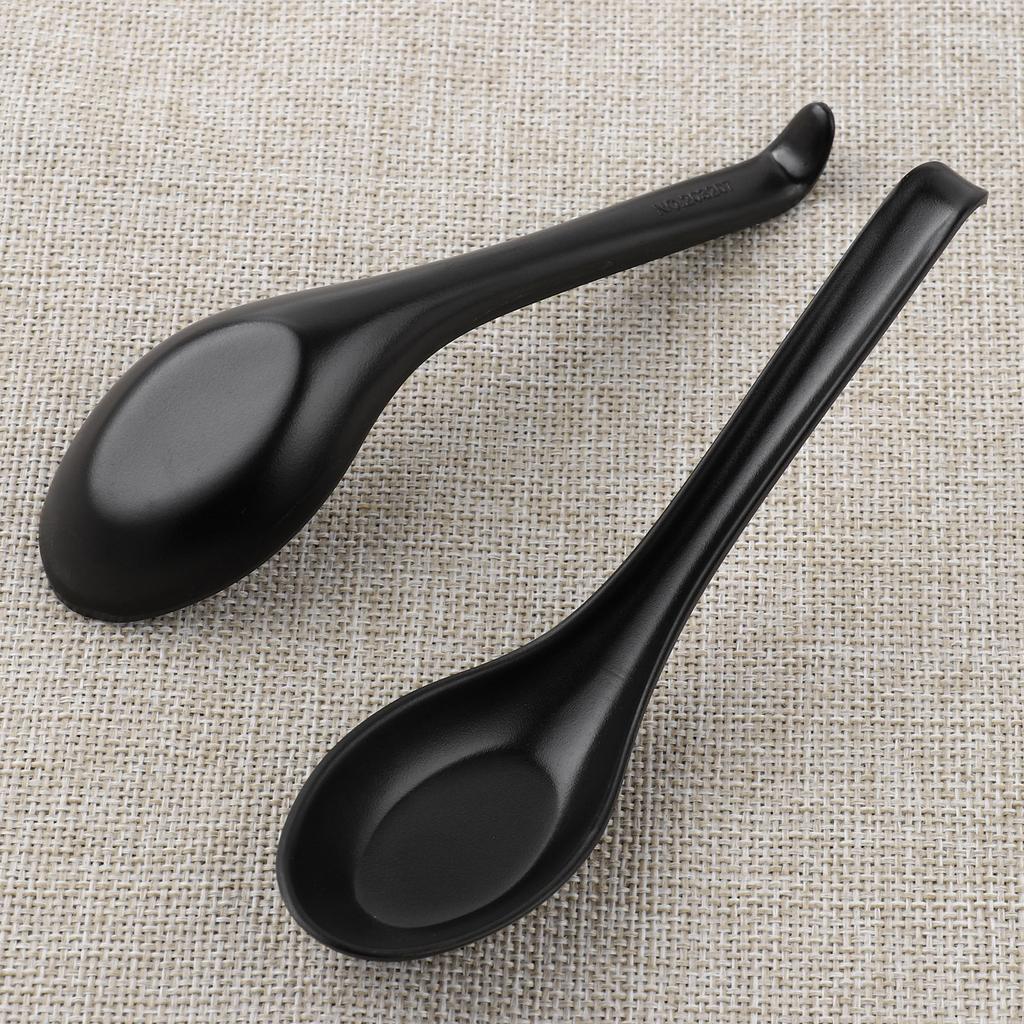 Melamine Pho Scoops Chinese Asian Soup Spoons Non Stick Wonton Rice Spoon Set Long Handle Japanese Ramen Spoon Serving Tableware4