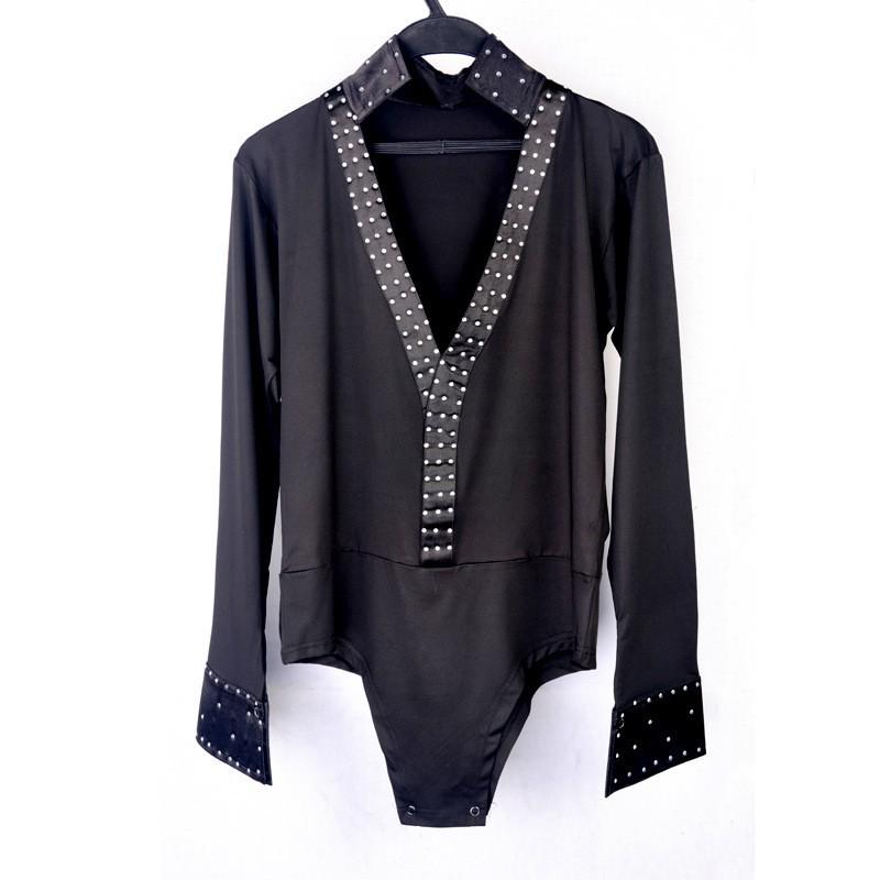 XISAA Мужская рубашка с длинным рукавом для латиноамериканских танцев