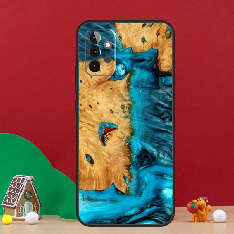 Hybrid Wood Resin Case For Samsung Galaxy A55 A52 A32 A12 A33 A06 A16 A26 A36 A56 A15 A53 A13 A34 A54 A14 A17