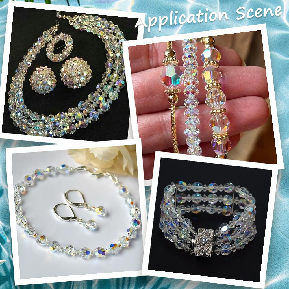 300Pcs Electroplate Glass Beads Strands AB Color Faceted(32 Facets) Round Clear AB 8mm Hole: 1mm