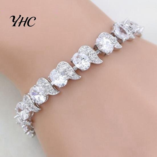Girls Bracelet Women Leaf Charm Elegant Classic Adjustable Female Blue Rhinestone Embedded Ladies Fashion Jewelry