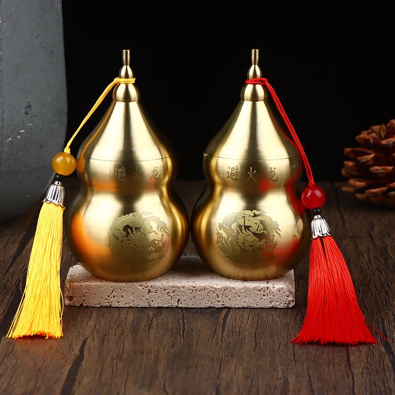 Brass Gourd Feng Shui Ornament With Tassel Feng Shui Decorative Collectible For Prosperity And Longevity Home Office Desk Decor/