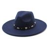 9.5Cm Big Brim Woolen Jazz Top Hat Women'S Fashion Casual Big Edge Felt Hat Men'S Jazz Hat