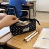Large Capacity Polka Dot Pencil Case Korean Style Pen Case Aesthetic Pencil Pouch  Students
