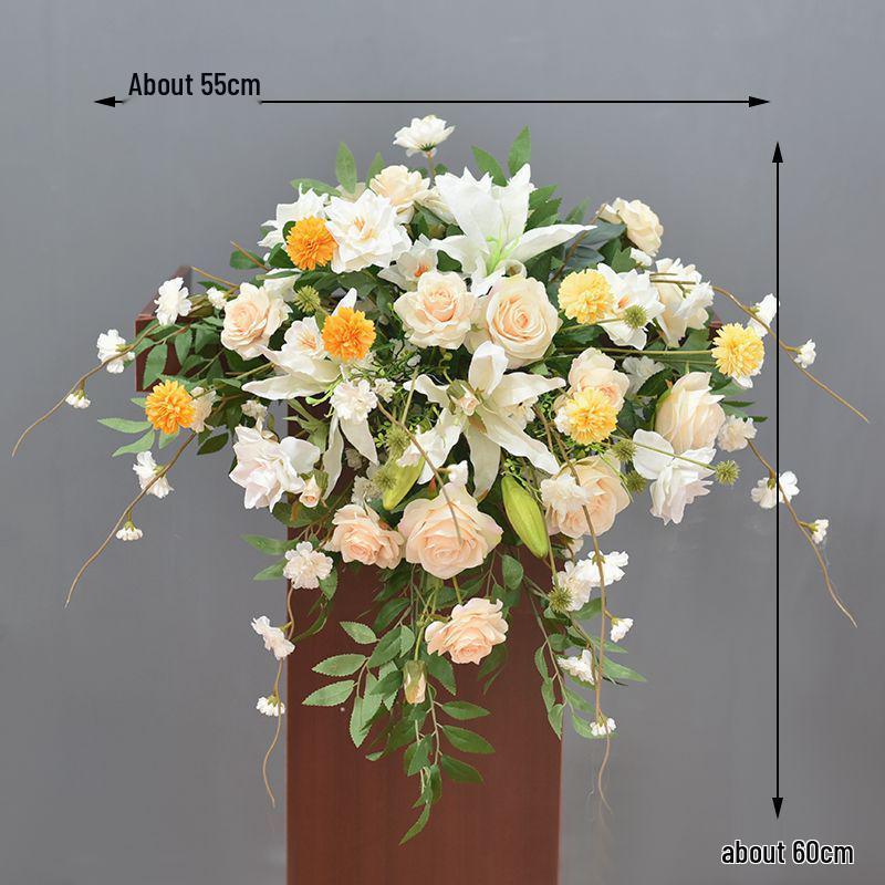 Luxury Business Podium Stand with Artificial Flower Decoration: Perfect for Speeches or Kindergarten Events