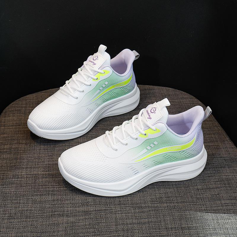 Весна 2025 года, новая корейская версия, дышащая женская обувь с плетением из мух, спортивная обувь для студентов, повседневная обувь FZ6602