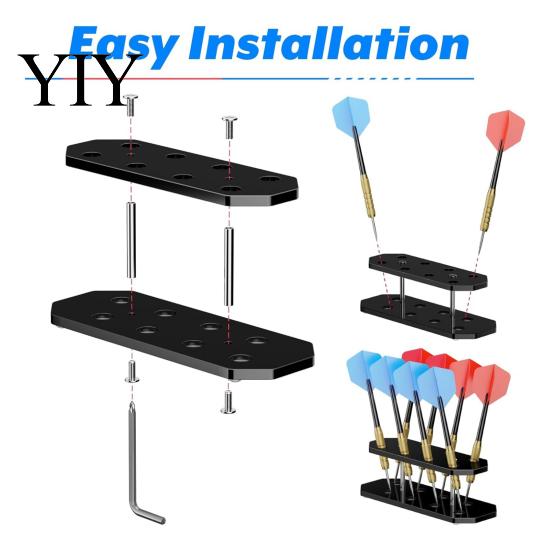 Dart Enthusiast Gift Acrylic Display Stand, 8 Caapcity Oblique Design Organizer, Space Organizing Stand Saving Desktop Storage Rack for Game Room Bar