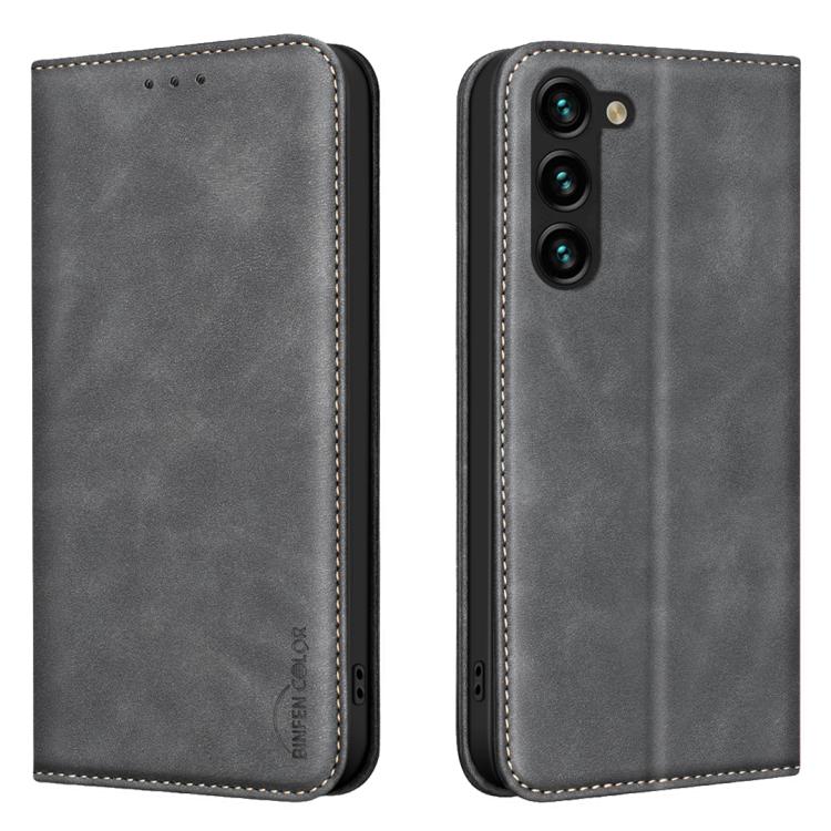 BINFEN COLOR Calfskin Texture Magnetic RFID Vegan Leather Phone Case