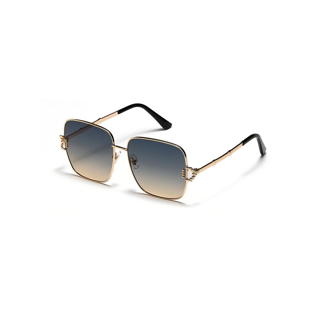 Большие очки, закрывающие лицо, простые очки, ретро-квадратные металлические солнцезащитные очки Ins, тонкие солнцезащитные очки для мужчин