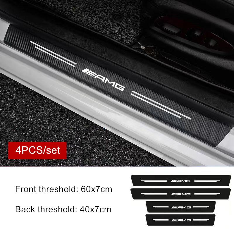 4Pcs Carbon Fiber Car Sticker Strip Auto Door Threshold for Mercedes benz W211 W203 W204 W210 W124 W202 CLA W212 W220 W205 BI1