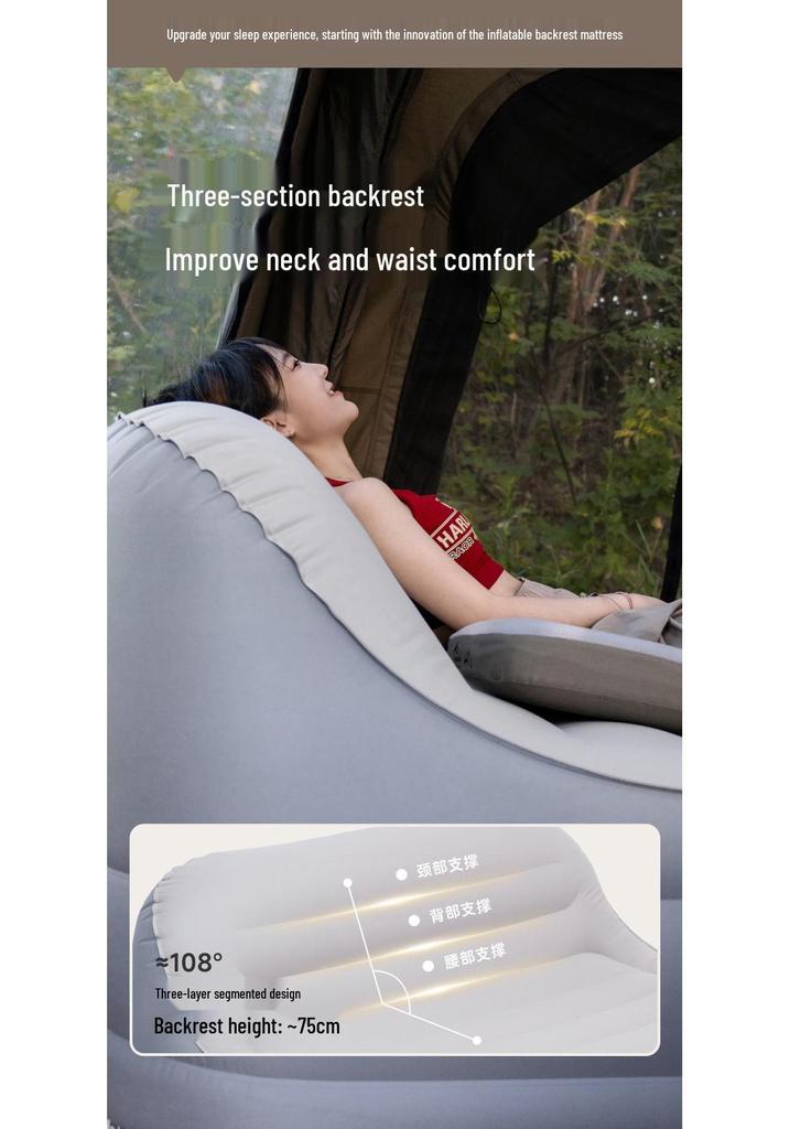Double-Layer Inflatable Backrest Mattress for Two with Thickened Design