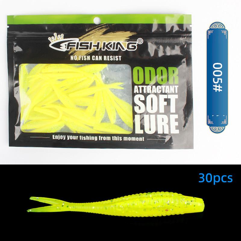 FTK 30 шт., приманка с ножничным хвостом, искусственная приманка, мягкая силиконовая приманка, пластиковая приманка для червячной отсадки