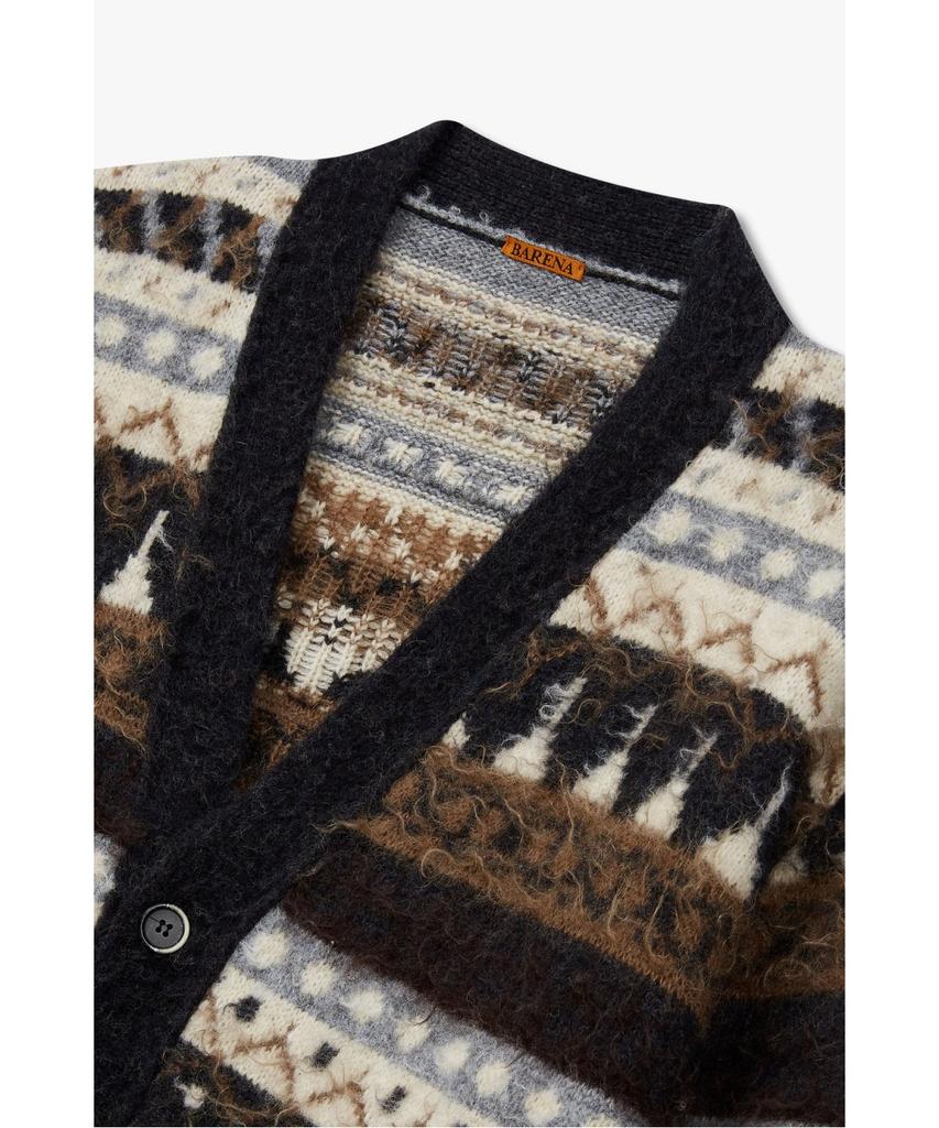 Man On The Boon [Barena] Wool Blend Knit Cardigan_Dark Brown 4714360106