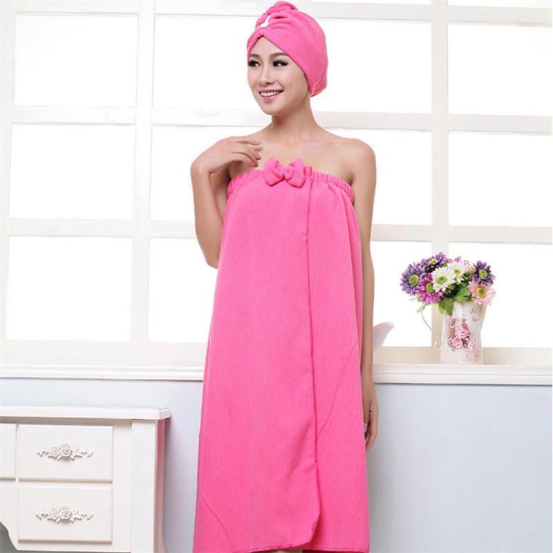 Bath Towel Fiber Bow Bath Towel With Shower Cap Bath Towel Set Antibacterial Anti-Mite Bath Towel