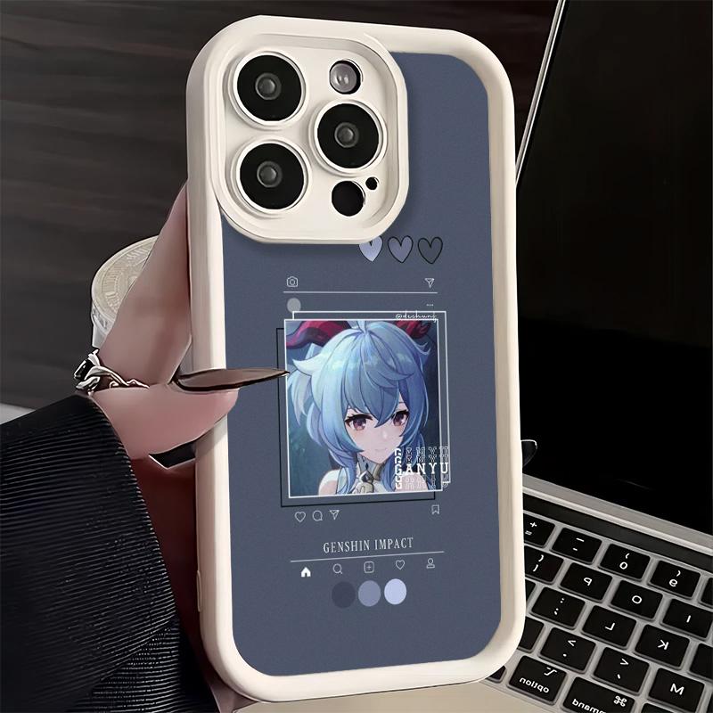 Чехол для телефона iPhone 17 Air 16E 15 16 Pro Max Genshin Impact Простой дизайн Чехол 14 Plus 13 12 Mini Мягкий силиконовый Fundas