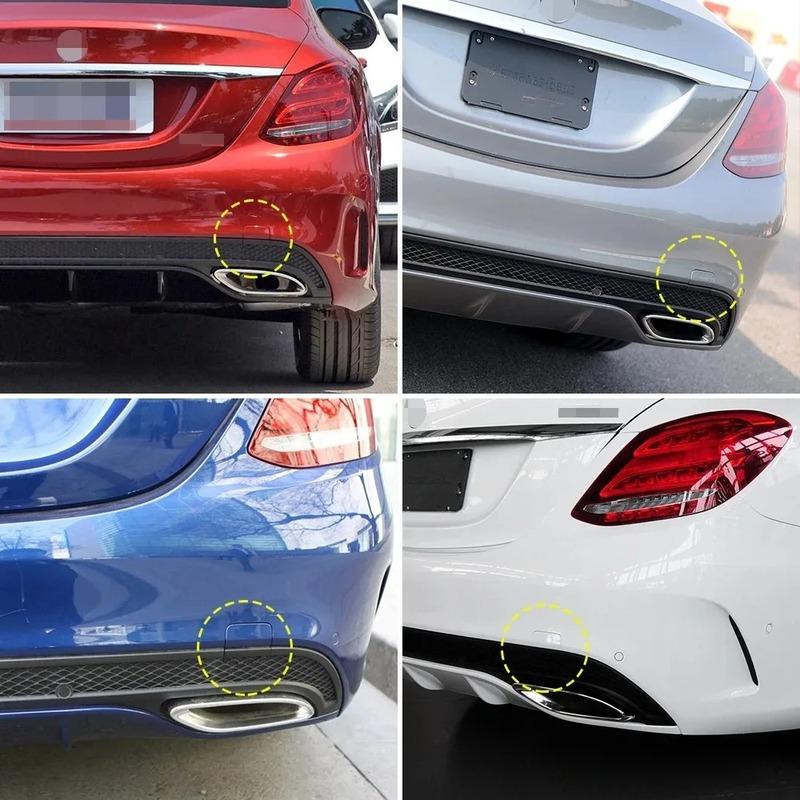 Car Rear Bumper Tow Hook Cover Cap For Mercedes Benz C Class W205 C180 C200 C220 C250 C300 2058850256 2015-2018 Black White Blue