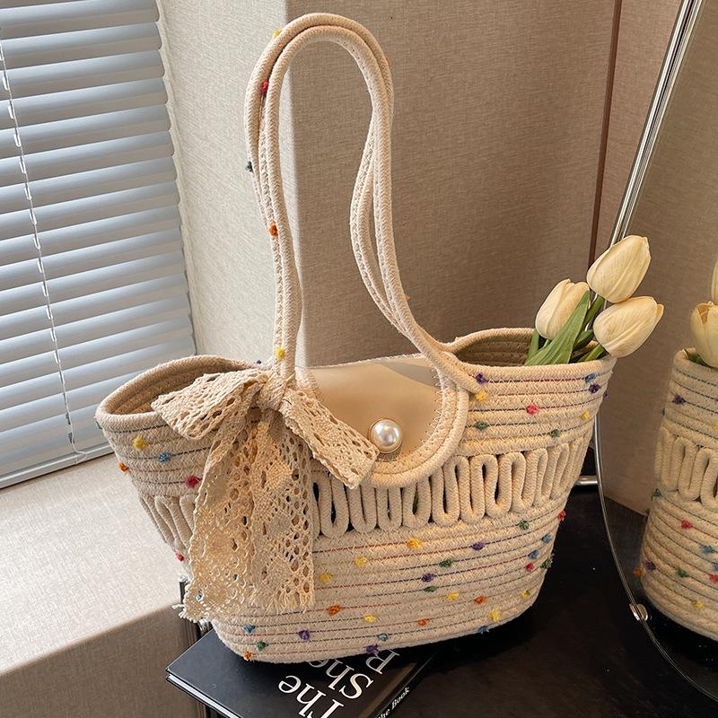 Large Capacity Braided Bag for Women In Summer One-shoulder Tote Bag for Women Niche Fashion Handbag for Women
