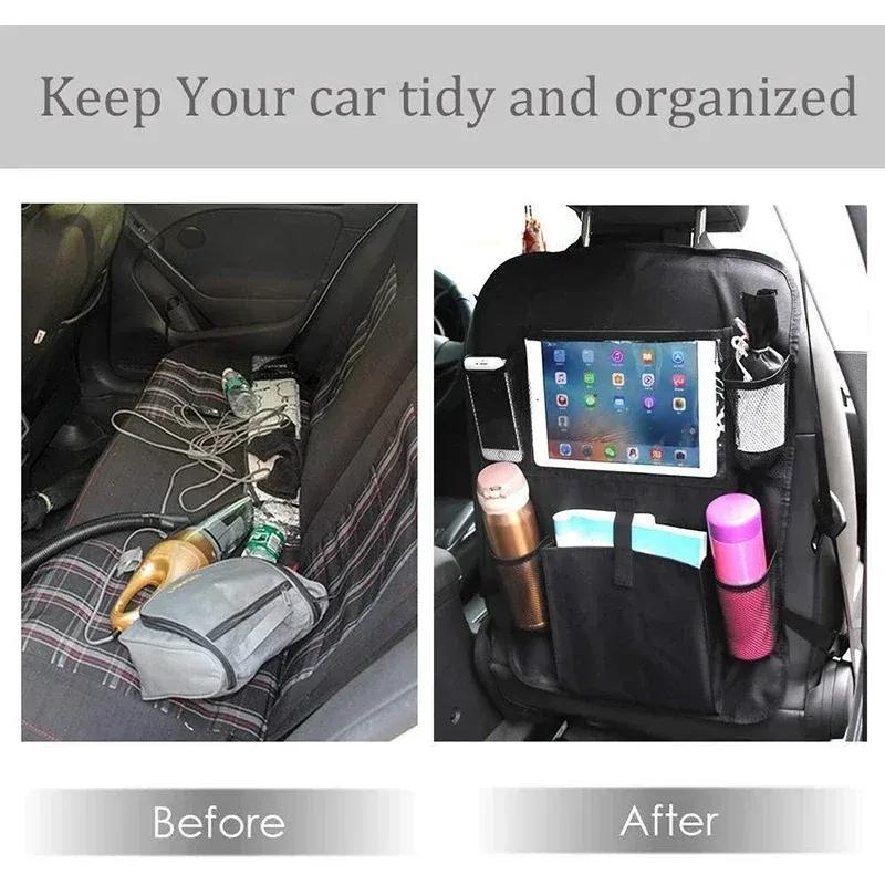 1/2pcs Car Backseat Organizer with Touch Screen Tablet Holder Auto Storage Pockets Cover Car Seat Back Protectors