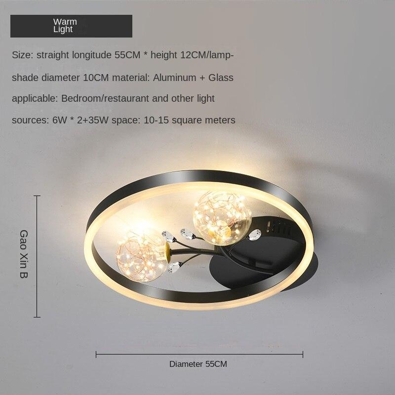 Потолочный светильник для спальни, теплые романтические цветы, круглая главная комната, звездный скандинавский минималистичный современный светильник