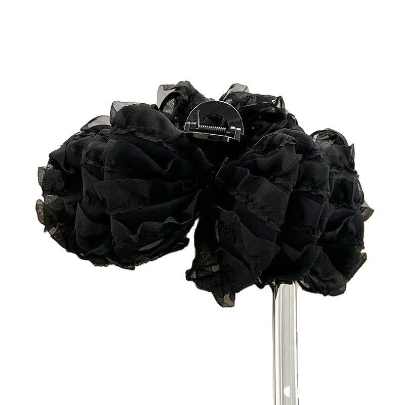 2025 Fluffy Embroidery Bow Knot Claw Clip - Fairy Style Hair Volume Accessory
