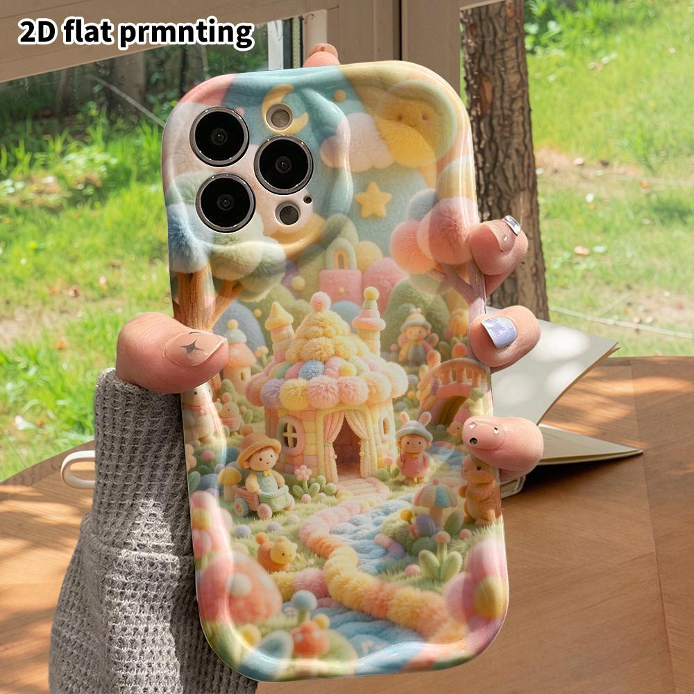 Phone Case: 2D flat, suitable for iPhone 18 17 16 15 14 13 12Pro protective case, fairy tale village, perfect Christmas and Halloween holiday gift