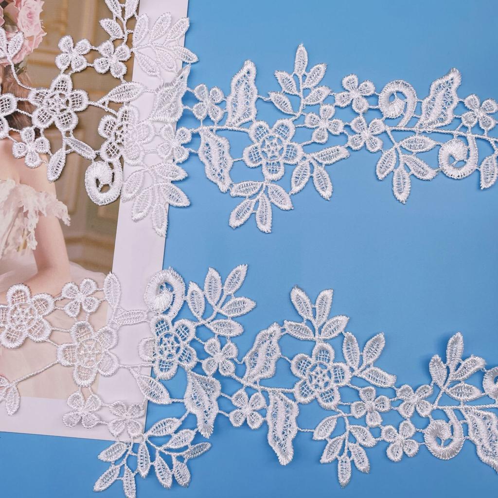 Water Soluble Embroidery Lace Accessories Pleated Lace Diy Polyester Lace Accessories Flower Pair Flower Collar Accessories