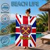Custom Name Beach Towel hammer Crest Microfiber Beach Towel, Lightweight for Summer Travel, Swimming Pool Fan Birthday Gift