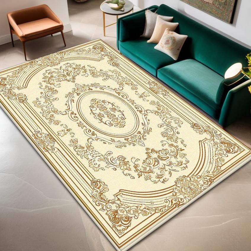 Богемный ковер Гостиная Домашнее украшение Роскошный Противоскользящий Большой Ковер для комнаты Цветочный дизайн Легкая чистка Коврик для журнальных столиков Мягкий