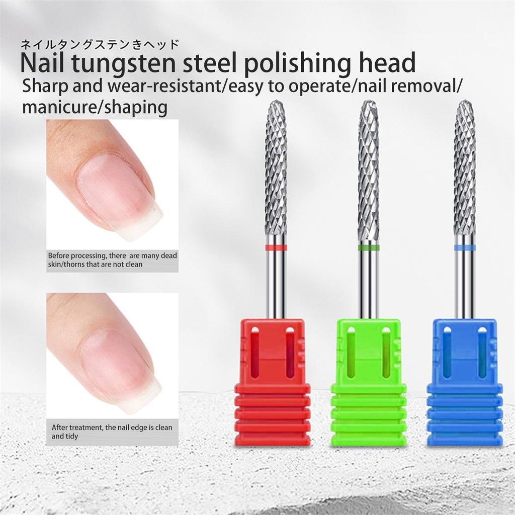 Nail Drill Bits Multifunctional Nail Art Bits Tungsten Steel Nail Drill Bits Milling Cutters Nails Art Tool for Manicure