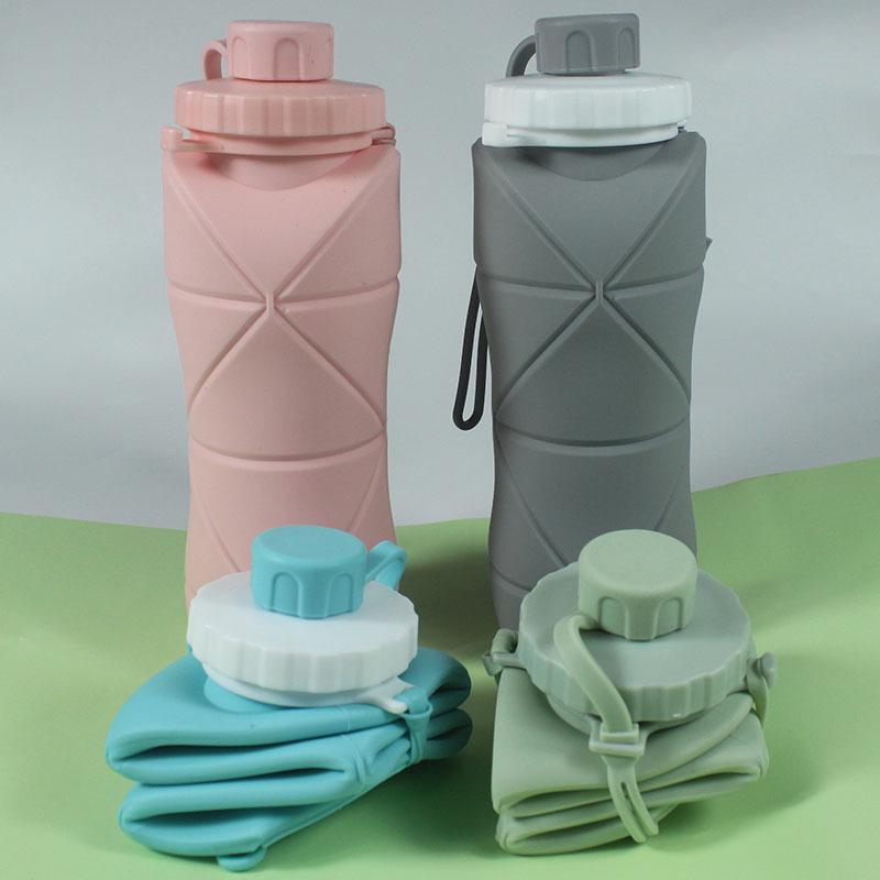Collapsible Silicone Sports Water Bottle - Heat Resistant Portable Cup